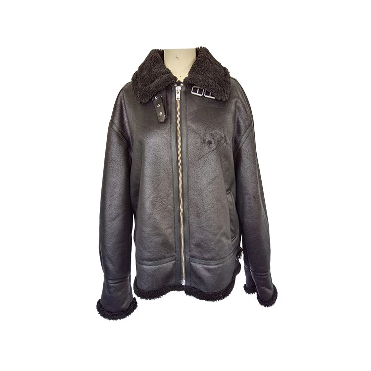 フェイクシアリングジャケット ブラック