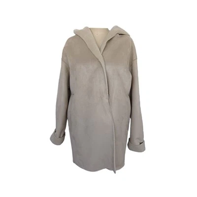 ダブルフェイスコート クリームフーディ