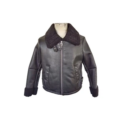 フェイクシャーリングショートジャケットブラック