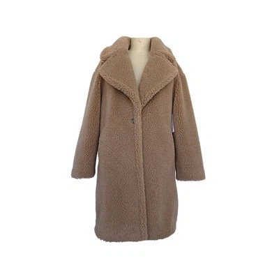 フェイクシェルパロングジャケット ブラウン